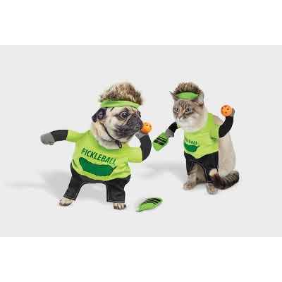 Photo 1 of XSMALL Halloween Pickleball with Toy Dog and Cat Frontal Costume with Paddle Toy - Hyde & EEK! Boutique