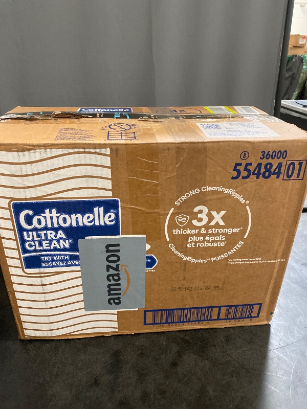 Photo 1 of Cottonelle Ultra Clean Toilet Paper with Active CleaningRipples Texture, Strong Bath Tissue, 32 Family Mega Rolls = 176 Regular Rolls (8 Packs of 4)