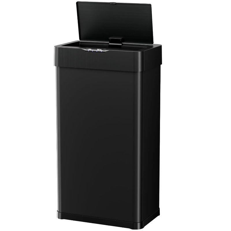 Photo 1 of 13.2 Gallon Motion Sensor Trash Can,Touchless Automatic Garbage Can, Smart Bin,with Bag Holder,Soft Close Lid,for Kitchen,Office,RV,Bedroom,Living Room (Black, 50L)