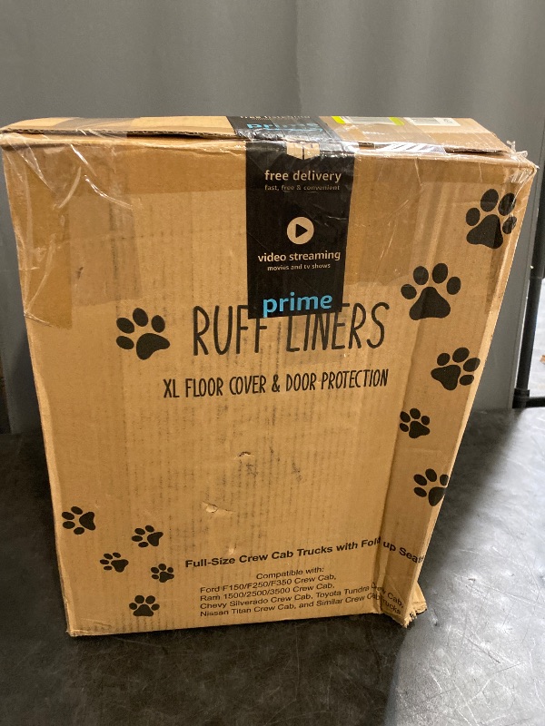 Photo 1 of Ruff Liners XL Floor Cover with Door Protection, 2024 Gray – As Seen on Shark Tank – Fits Full?Size Crew Cab Trucks with Fold?Up Seats – Waterproof & Machine Washable – Sturdy XL Dog Hammock for Truck