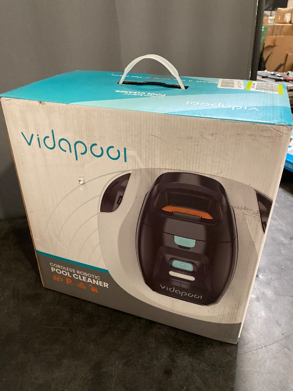 Photo 1 of Robotic Pool Vacuum Cleaner,Portable Swimming Pool Vacuum Self-Parking Technology with LED Indicator,Ideal for Above Ground/Flat Pools up to 860 Sq.Ft,Lasts 90 Mins-White
