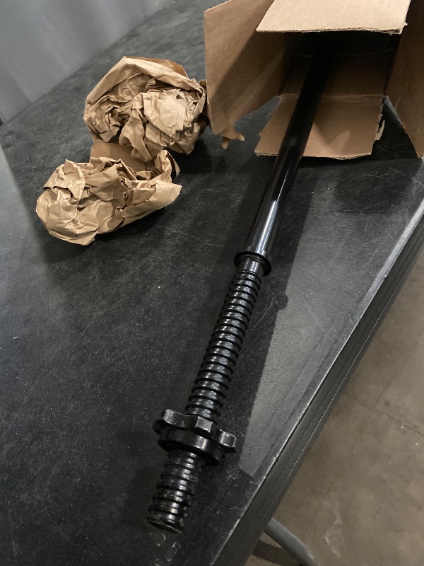 Photo 1 of Weight Lifting Bar 57", 1" Standard Straight Barbell Bars Olympic for Home Gym Weight lifting/Strength Training/Squat/Bench Press/Deadlift/Lunges/Hip Thrusts, 2 Star Collars (480lb Weight Capacity)
