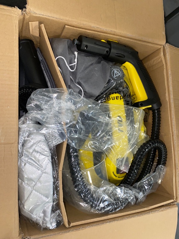 Photo 1 of YELLOW- TVD Steam Cleaner, Heavy Duty Canister Steamer with 26 Accessories, Steam Mop with 5M Extra-Long Power Cord for Home Floor Cleaning Machine, Grout, Upholstery, Car Detailing,pads

