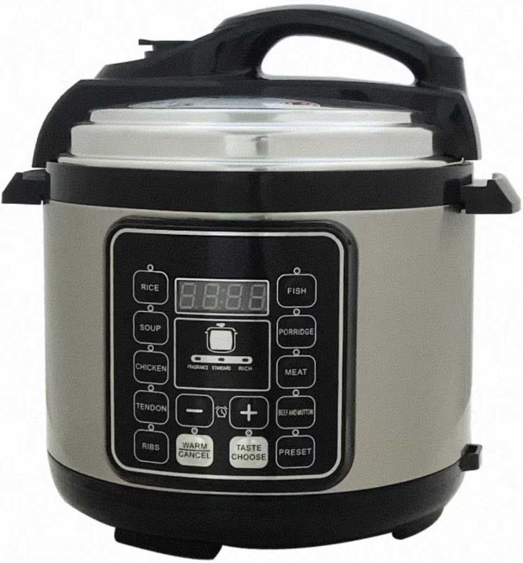Photo 1 of 12 In 1 Electric Pressure Cooker With 24-Hour Reservation Function, Slow Cooker, Rice Cooker, Wok, Cake, Yogurt, Etc., 6 L, Stainless Steel/Black.
