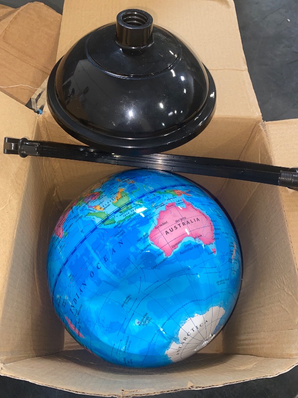 Photo 1 of KISEER 8 Inch World Globe with Stand Rotating Earth Spinning Globe for Kids Geography Classroom Education or Decorations (Blue)