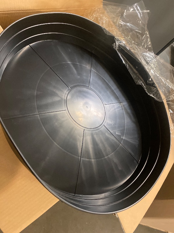 Photo 1 of 25 Inch Extra Large Planter Saucer, Extra-Deep 4.25 in Black Drip Trays for Flower Pot, Heavy Duty Drainage Tray Indoors No Holes, Plastic Plant Plate Water Catcher for Pots Base 19 20 21 22 in
