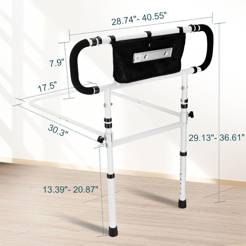 Photo 1 of BLACK** Bed Rails for Elderly Adults with Light, Adjustable Bed Assist Bar with Extendable Bed Side Rail, Bedside Rails for Seniors, Fits King, Queen