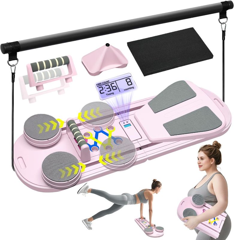 Photo 1 of Pilates Reformer Set, Pilates Board, Multi-Purpose Foldable Pilate Reformer Board for Home, 6 in 1 Pilate Sliding Board for Women and Men