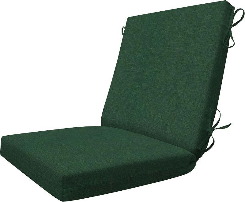 Photo 1 of Honeycomb Outdoor Essentials Dining Chair Cushion, 20 x 41, Hampton Texture Hunter Cushion for Patio Furniture
