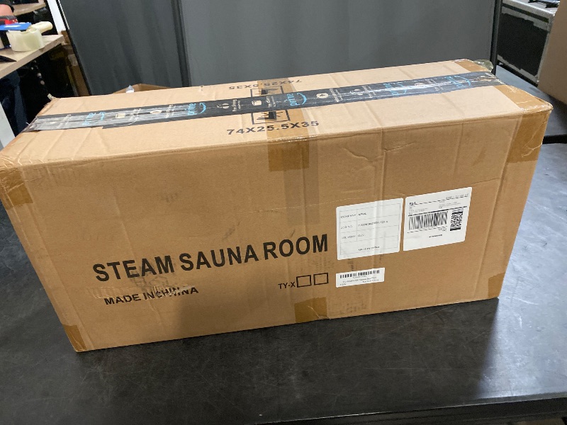 Photo 1 of Portable Steam Sauna Tent Full Size, Oversized Personal Sauna Kit for Home Spa, Lightweight Sauna Box with Steamer, Time & Temperature Remote Control, Foldable Chair, 32'' x 32'' x 63''
