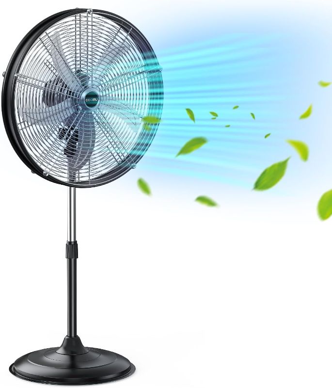 Photo 1 of 5300 CFM 20" High Velocity Industrial Pedestal Fan, 3-Speed Professional Oscillating Standing Fan with Drum Head, Heavy Duty Metal Fan for Commercial, Warehouse, Garage, UL Listed
