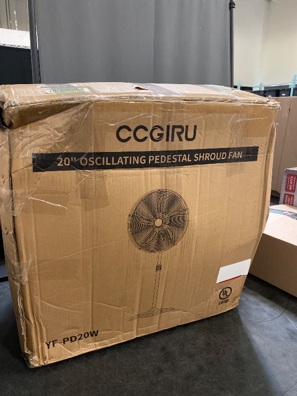 Photo 1 of 5300 CFM 20" High Velocity Industrial Pedestal Fan, 3-Speed Professional Oscillating Standing Fan with Drum Head, Heavy Duty Metal Fan for Commercial, Warehouse, Garage, UL Listed
