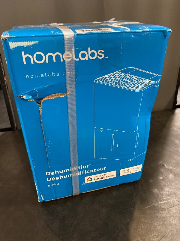 Photo 1 of hOmeLabs 8 Pint Wi-Fi Dehumidifier for up to 1,800 Sq Ft Rooms (MAX 24 Pint at 95°F, 90% RH) – Ultra Quiet, Compact Design with Smart Controls and Drain Hose
