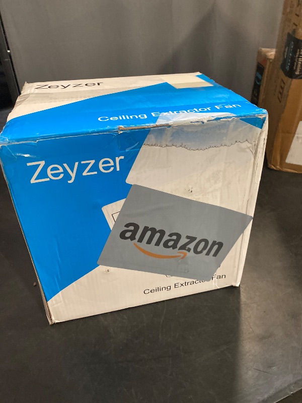Photo 1 of Zeyzer Bathroom Exhaust Fan with LED Light Square Quiet Modern Ceiling Mount Ventilation Fan Combination for Shower/Restroom/Office, 110 CFM 1.0 Sones 4 Inches Duct 110V, White