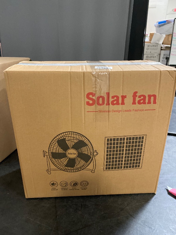 Photo 1 of 14 Inch Portable Rechargeable Fan,15600mAh Battery Powered,Camping Fan with Solar Panel,360 Vertical Tilt,Solar Powered Fan for Outside,Travel,Chicken Coop,Dog House,Shed,Greenhouse

