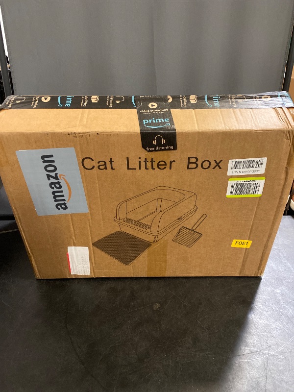 Photo 1 of XL Stainless Steel Cat Litter Box with Lid, Cat Metal Litter Box with High Sides, 24" L x 16" W x 12" H, Extra Large Enclosed Litter Pan, 1PC (Non-Sticky, Easy to Clean, Anti-Urine Leakage)
