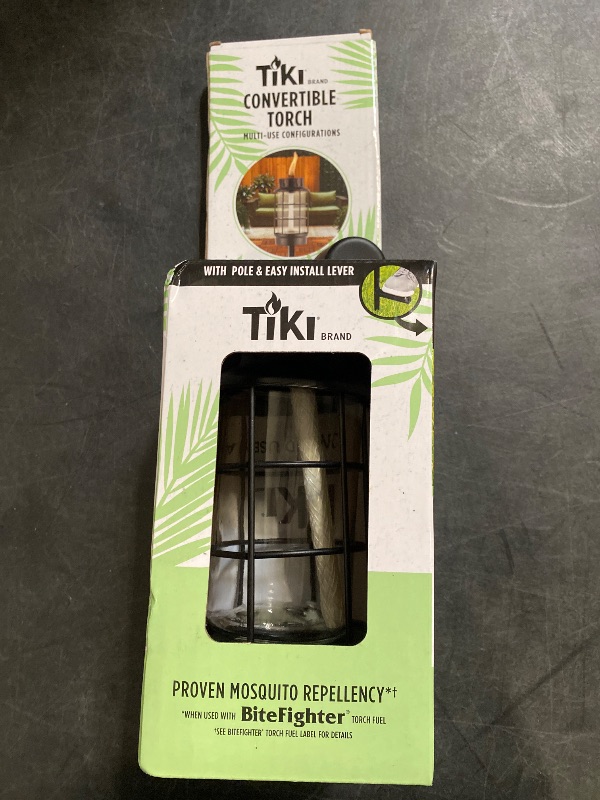 Photo 1 of TIKI Tiki Inches Black metal with glass Glass Garden torch