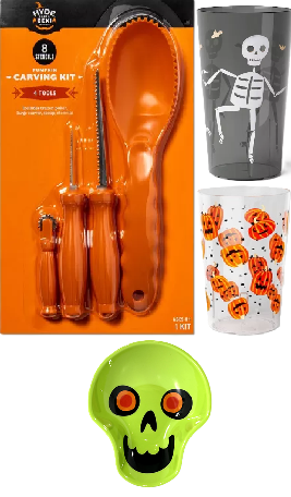 Photo 1 of 7 Item Seasonal & Party Supplies Bundle | Pumpkin Carving Supplies, 4 Cups, 2 Fruit Bowls