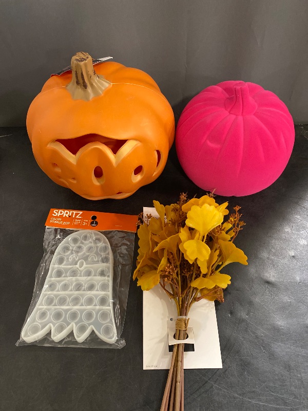 Photo 1 of 4 Item Seasonal & Party Supplies | 2 Decor Pumpkin, 1 Decor Flower, 1 Toy