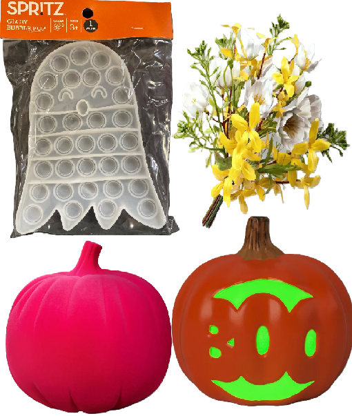 Photo 1 of 4 Item Seasonal & Party Supplies | 2 Decor Pumpkin, 1 Decor Flower, 1 Toy