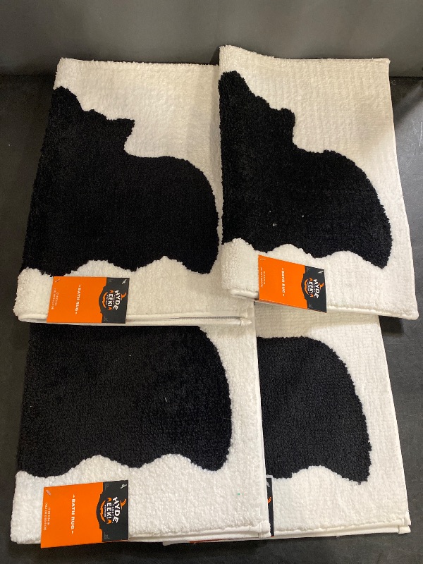 Photo 1 of 4 Pack Halloween Bat Bath Rug Cream