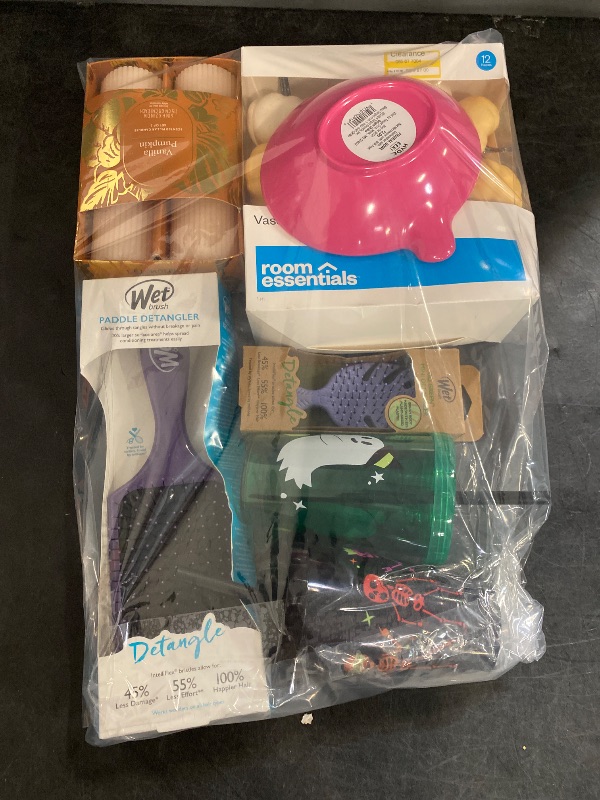 Photo 1 of 7 Item Seasonal & Party Supplies Bundle | 2 Cups, 2 Candles, 2 Brushes, 1 Bowl, 12 Vase Fillers