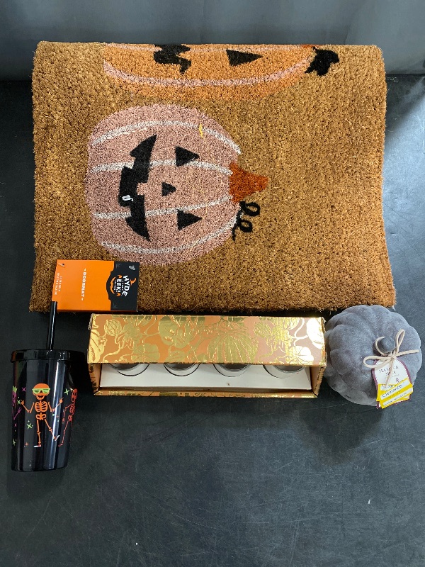 Photo 1 of 4 Item Seasonal & Party Supplies Bundle | 1 Rug, 5 Candles, 1 Cup