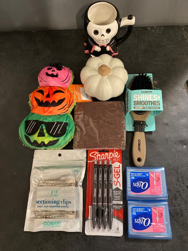 Photo 1 of 9 Item Seasonal & Party Supplies Bundle | 1 Cup, 4 Pens, 20 Napkins, 12 Hair Clips, 60 Q-Tips, 1 Brush, 2 Home Decor
