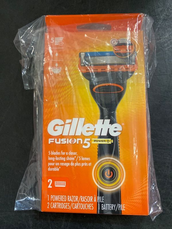 Photo 1 of Gillette Fusion5 Power Razor for Men - 1 Gillette Power Razor Handle + 2 Blade Refills