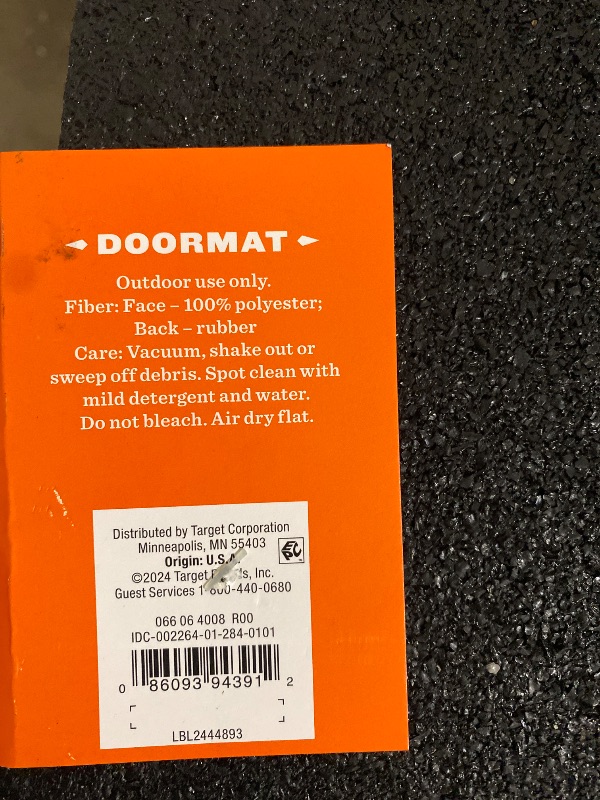 Photo 1 of 18"x30"  Halloween Checkered Faux Coir Doormat Natural/Black Hyde & EEk Doormat 