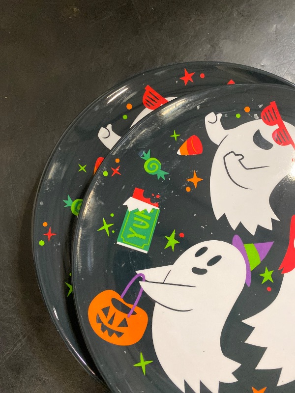 Photo 1 of 5 Pack 10" Halloween Melamine Ghost Dinner Plate -Dishwasher-Safe