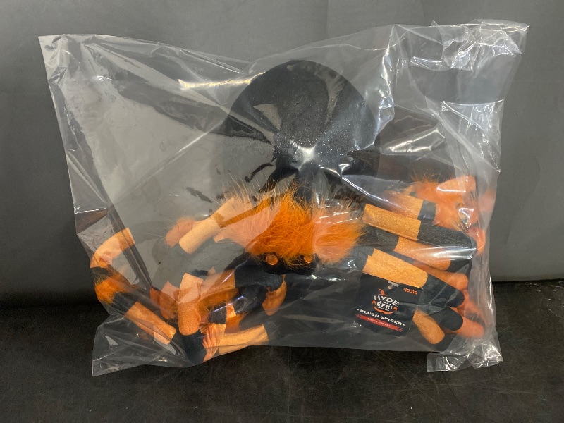 Photo 1 of 50" Large Plush Spider Orange Halloween Decorative Prop