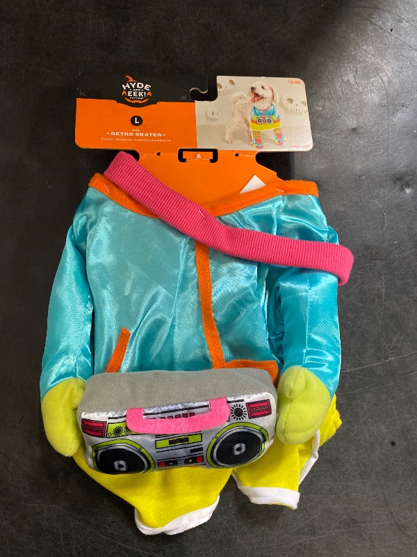 Photo 1 of Large- Halloween Retro Skater Dog Frontal Costume with Boombox Toy - Hyde and EEK! Boutique