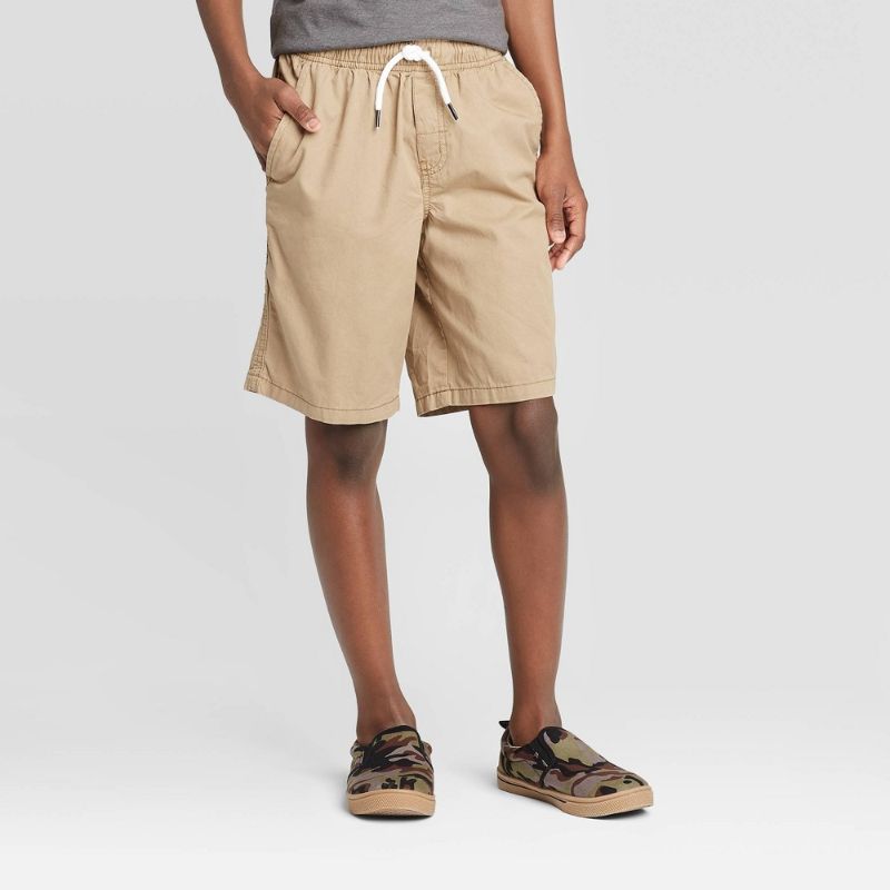 Photo 1 of 2 Medium (8) -Boys' Playwear 'at the Knee' Pull-on Shorts - Cat & Jack/ Khaki 