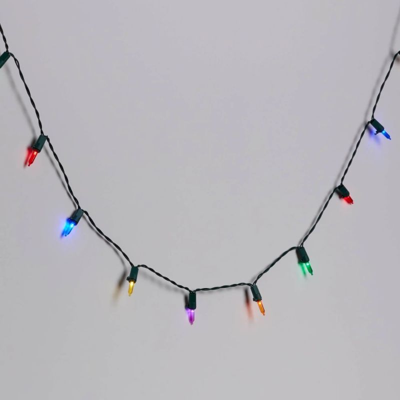 Photo 1 of 50ct Solar LED Christmas Indoor Outdoor Mini String Lights Multicolor with Green Wire - Wondershop™