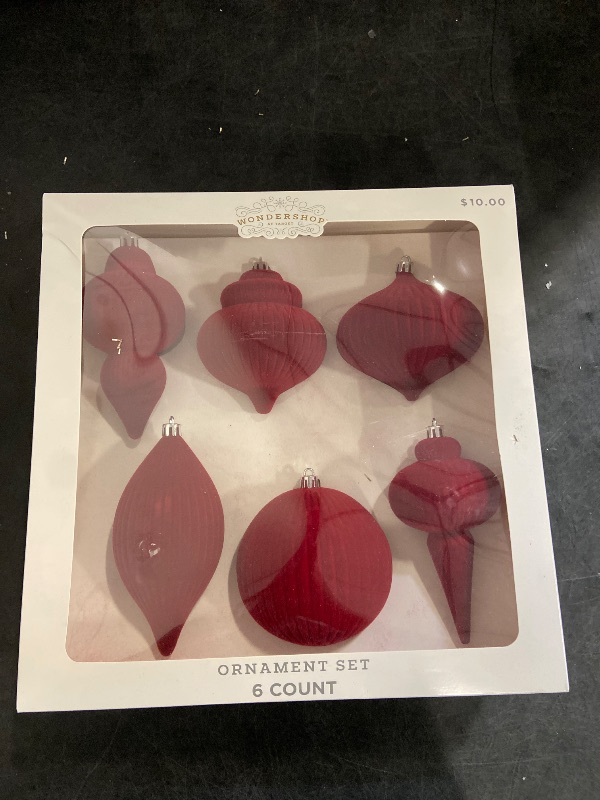 Photo 1 of Wondershop 6pc Flocked Finial Christmas Tree Ornament Set