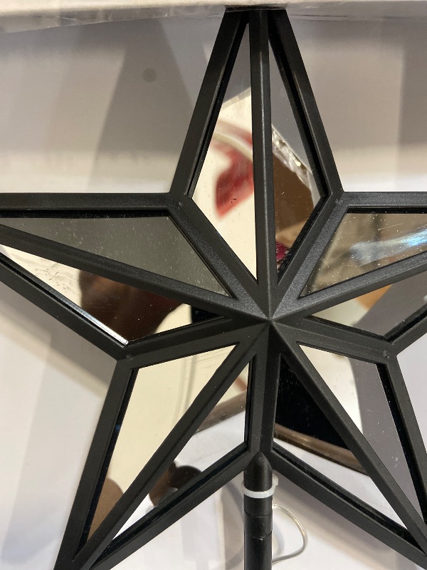 Photo 1 of 11.375"  Mirrored Star Christmas Tree Topper Black