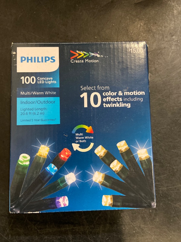 Photo 1 of 100ct LED Smooth Mini Christmas String Lights Warm White with Green Wire/Philips 100ct Dual Color White