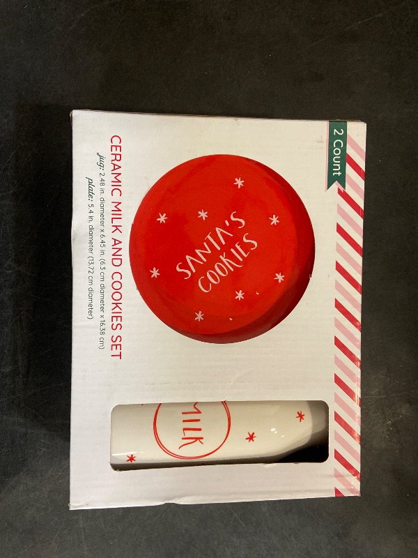 Photo 1 of Santa's Milk & Cookies Ceramic Dishware Christmas Target Bullseye Playground /7.25" Felt Cone Penguin Mini Christmas Tree Topper