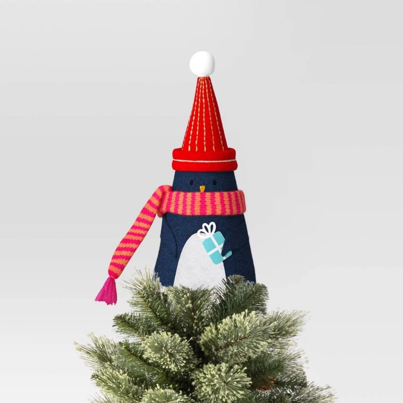 Photo 1 of Santa's Milk & Cookies Ceramic Dishware Christmas Target Bullseye Playground /7.25" Felt Cone Penguin Mini Christmas Tree Topper