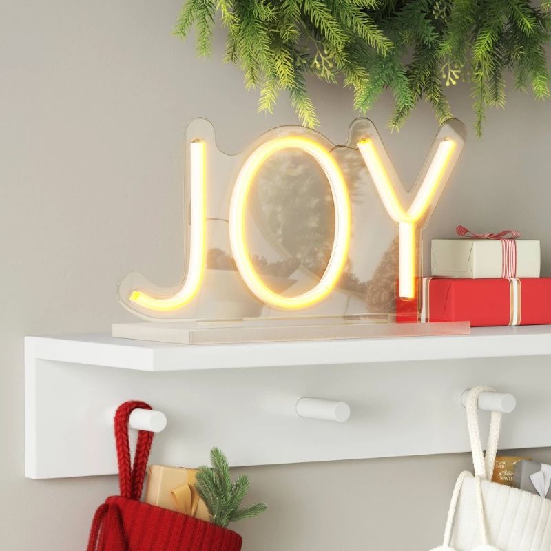 Photo 1 of 10.7"x5.51" Christmas Joy Neon Acrylic Stand USB Powered