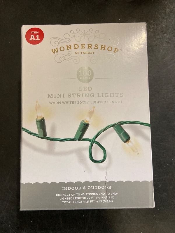 Photo 1 of 100ct LED Smooth Mini Christmas String Lights Warm White with Green Wire/ 30 lights LED snowflake dewdrop lights.