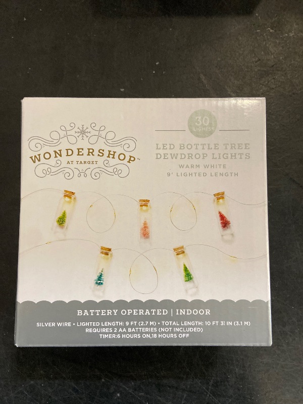 Photo 1 of 60ct LED C6 Faceted Christmas String Lights Cool White with Green Wire/ 