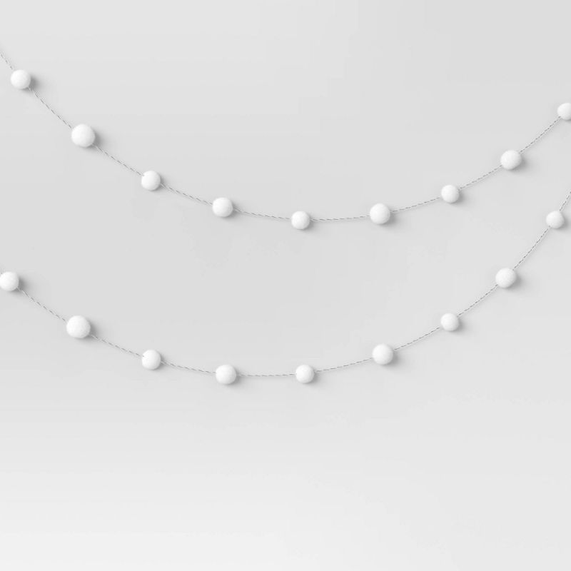 Photo 1 of 3pk 6' Pom Pom Christmas Tree Garland White/ (2) Gift wrap 18Sqft each