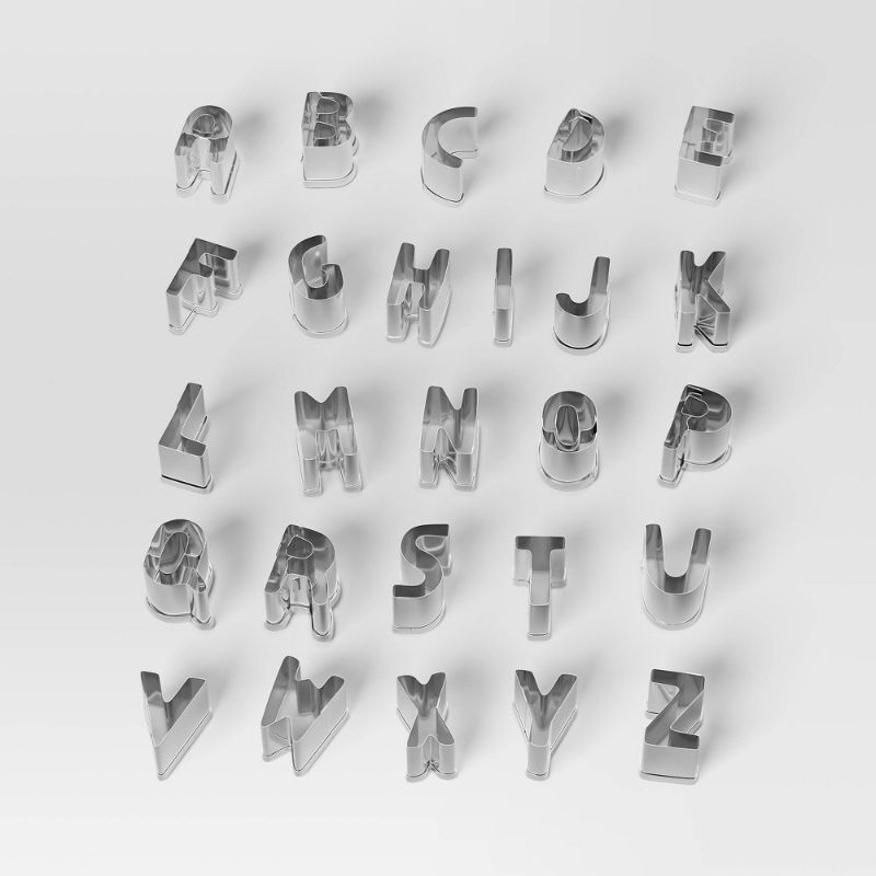 Photo 1 of 26pc Christmas Alphabet Cookie Cutter Set Silver/ Christmas Earthenware Painted Decorative LED House White