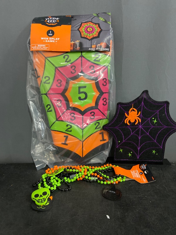 Photo 1 of 1 Web Splat Game/ 6 Count necklaces/ Web table decor. 