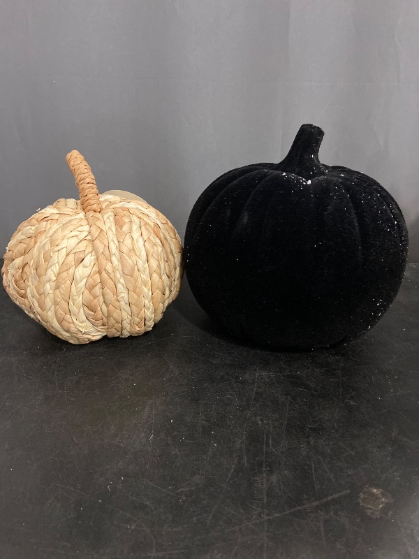 Photo 1 of Woven pumpkin/ Blk felt pumpkin.