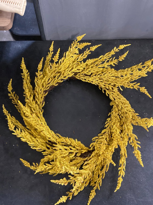 Photo 1 of  Goldenrod Artificial Fall Wreath