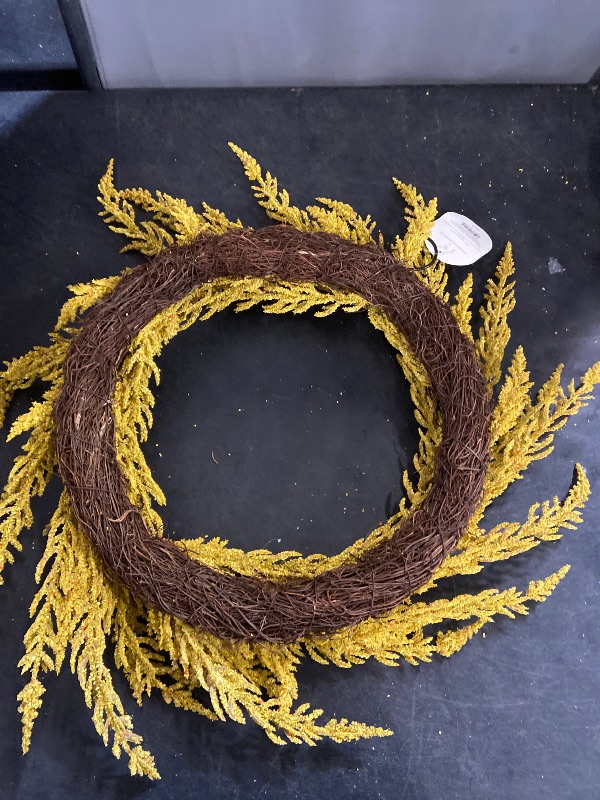 Photo 1 of  Goldenrod Artificial Fall Wreath
