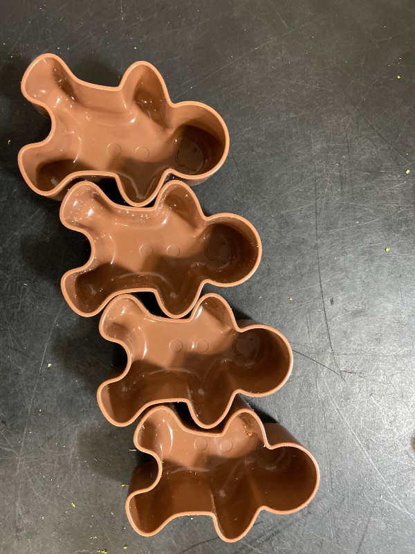 Photo 1 of (4) 8oz Christmas Figural Gingerbread Snack Bowl Brown